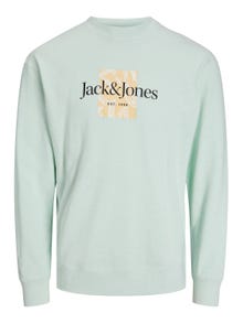 Jack & Jones Printet Sweatshirt med rund hals -Skylight - 12253652