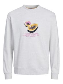 Jack & Jones Gedruckt Sweatshirt mit Rundhals -White Melange - 12253655