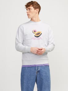 Jack & Jones Gedrukt Sweatshirt met ronde hals -White Melange - 12253655
