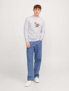 Jack & Jones Gedruckt Sweatshirt mit Rundhals -White Melange - 12253655