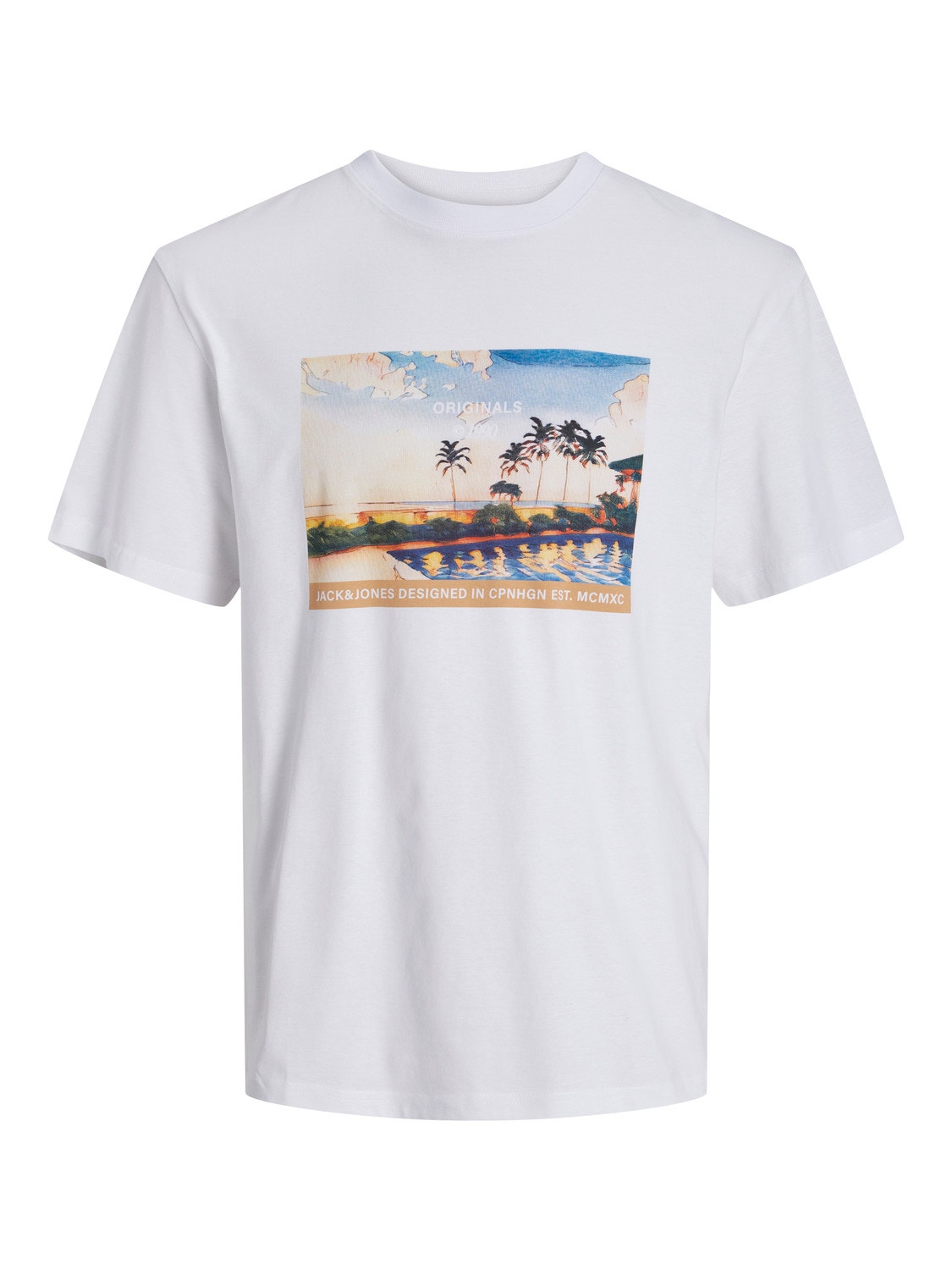 Jack & Jones Printed Crew neck T-shirt -Bright White - 12253679