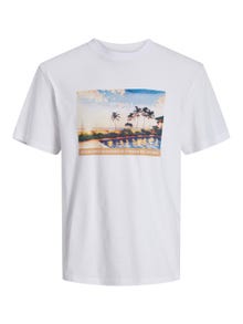 Jack & Jones Trykk O-hals T-skjorte -Bright White - 12253679