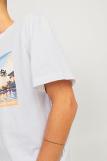 Jack & Jones Gedrukt Ronde hals T-shirt -Bright White - 12253679
