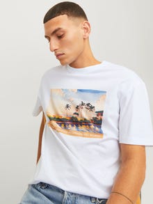 Jack & Jones T-shirt Estampar Decote Redondo -Bright White - 12253679