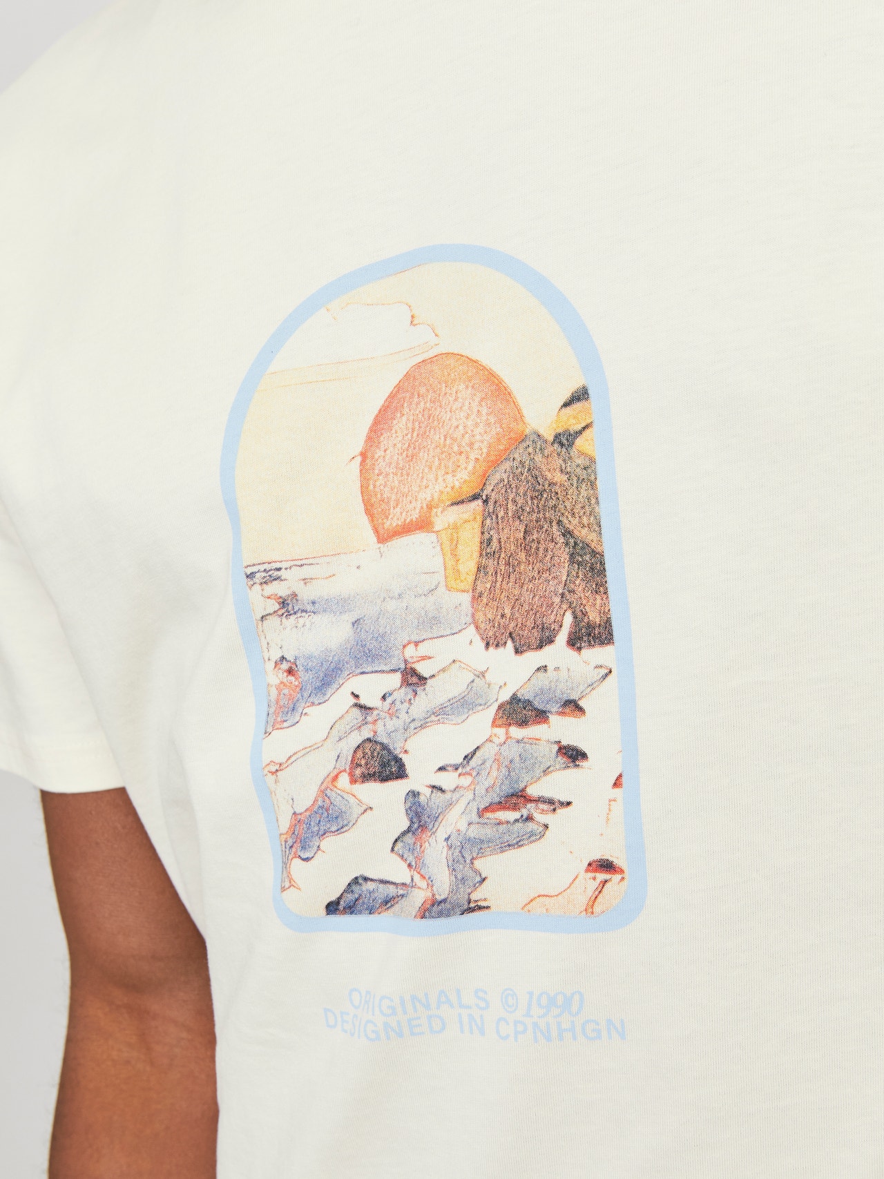 Jack & Jones Gedruckt Rundhals T-shirt -Buttercream - 12253679