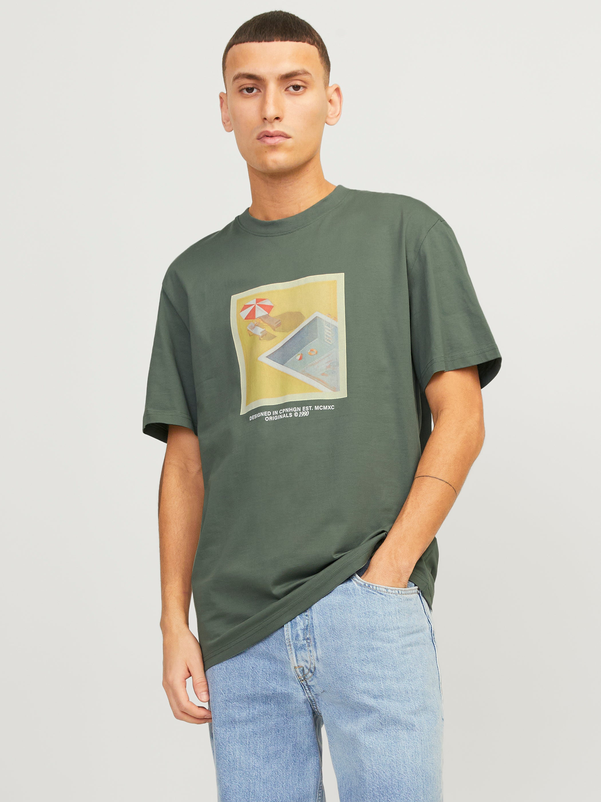 Gedruckt Rundhals T-shirt