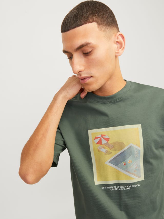 Jack & Jones Nadruk Okrągły dekolt T-shirt - 12253679