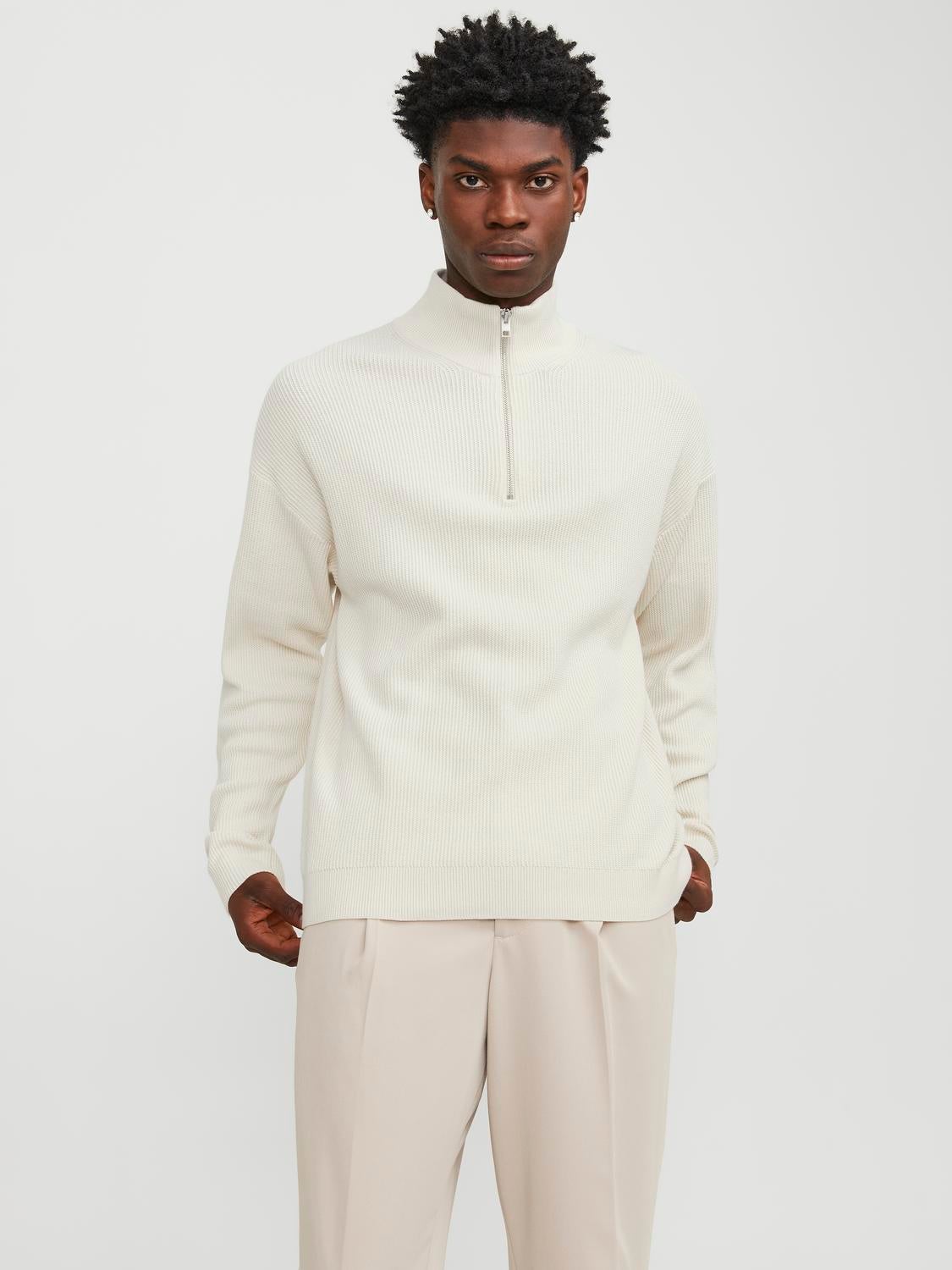 Cream half zip on sale jumper