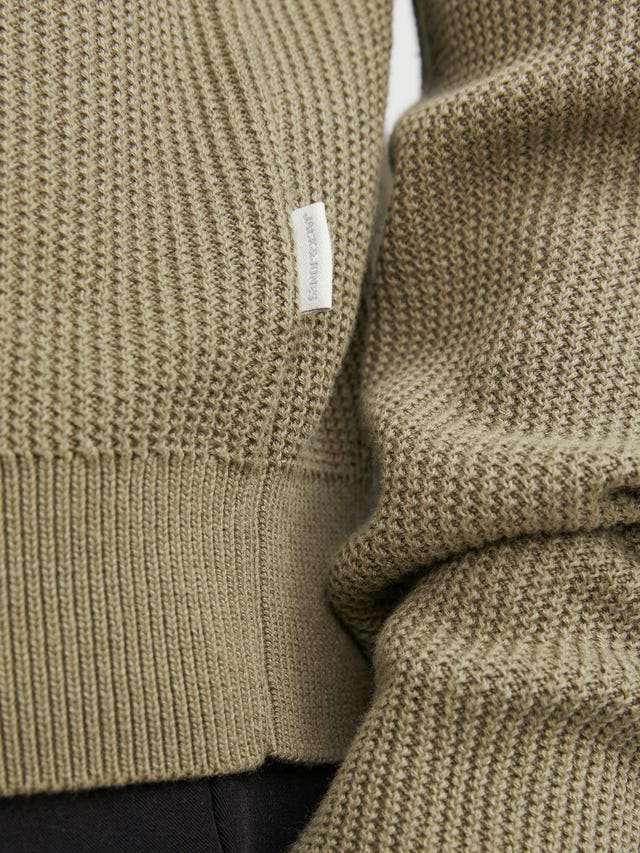 Knit Roll Pull Homme JACK AND JONES BEIGE pas cher - Pulls homme JACK AND  JONES discount