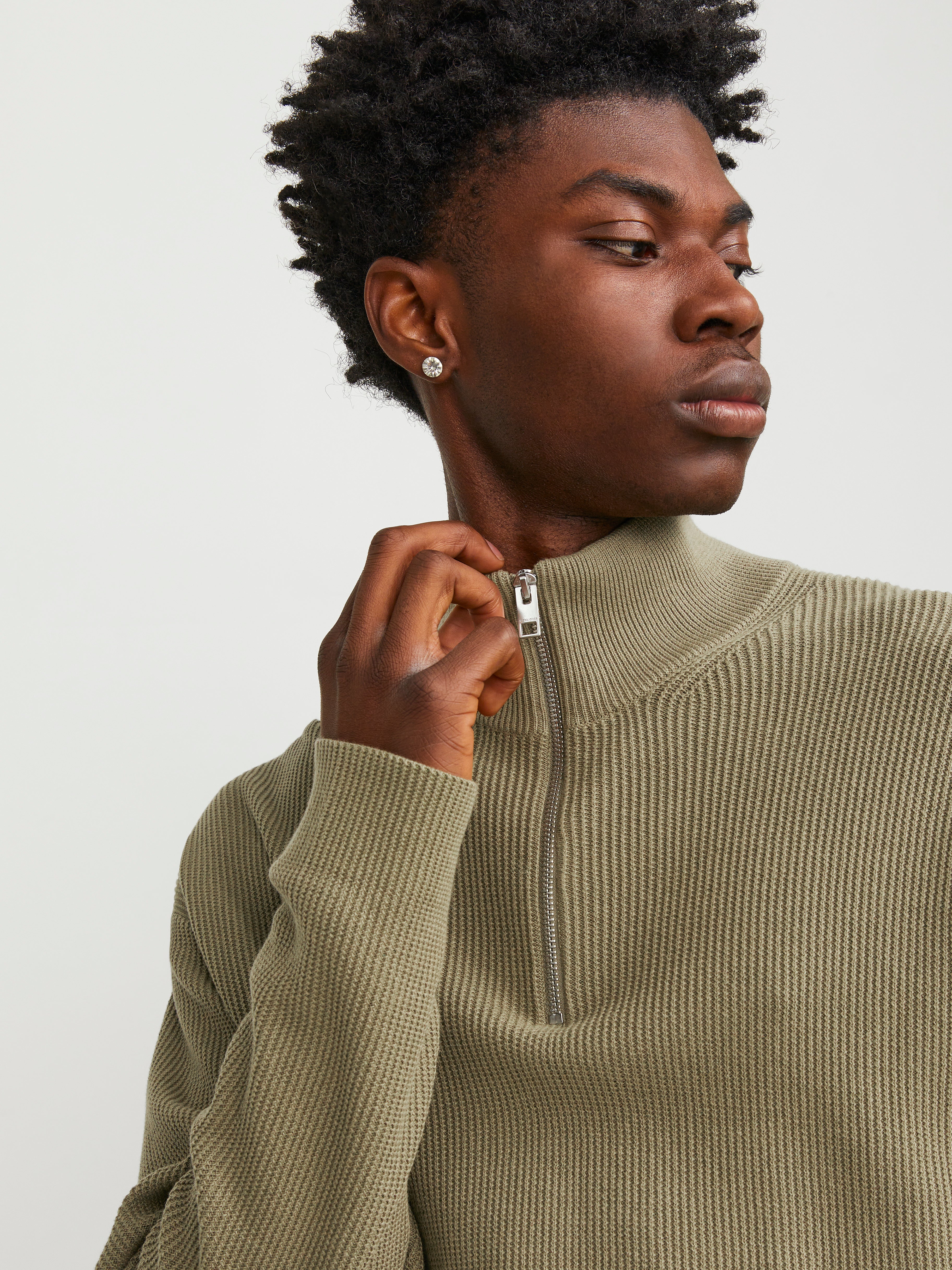 Green zip outlet jumper