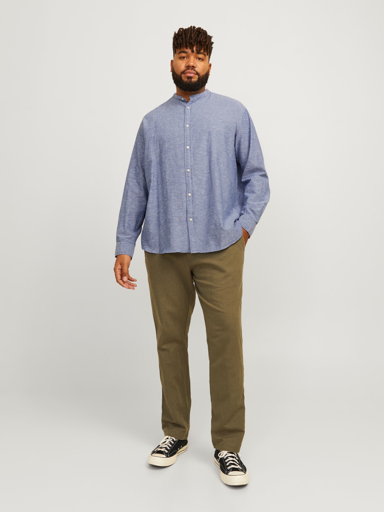 Jack & Jones Plus Size Slim Fit Skjorta -Faded Denim - 12253718