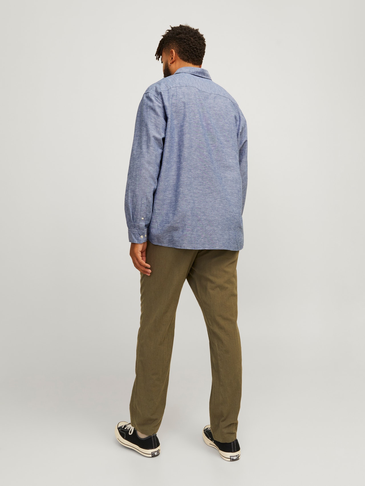 Jack & Jones Plus Size Camisa Slim Fit -Faded Denim - 12253720