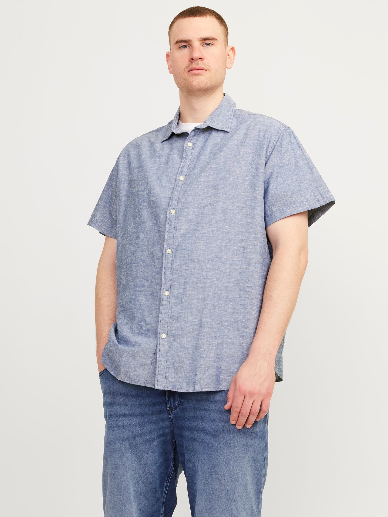 Jack & Jones Plus Size Slim Fit Overhemd -Faded Denim - 12253721