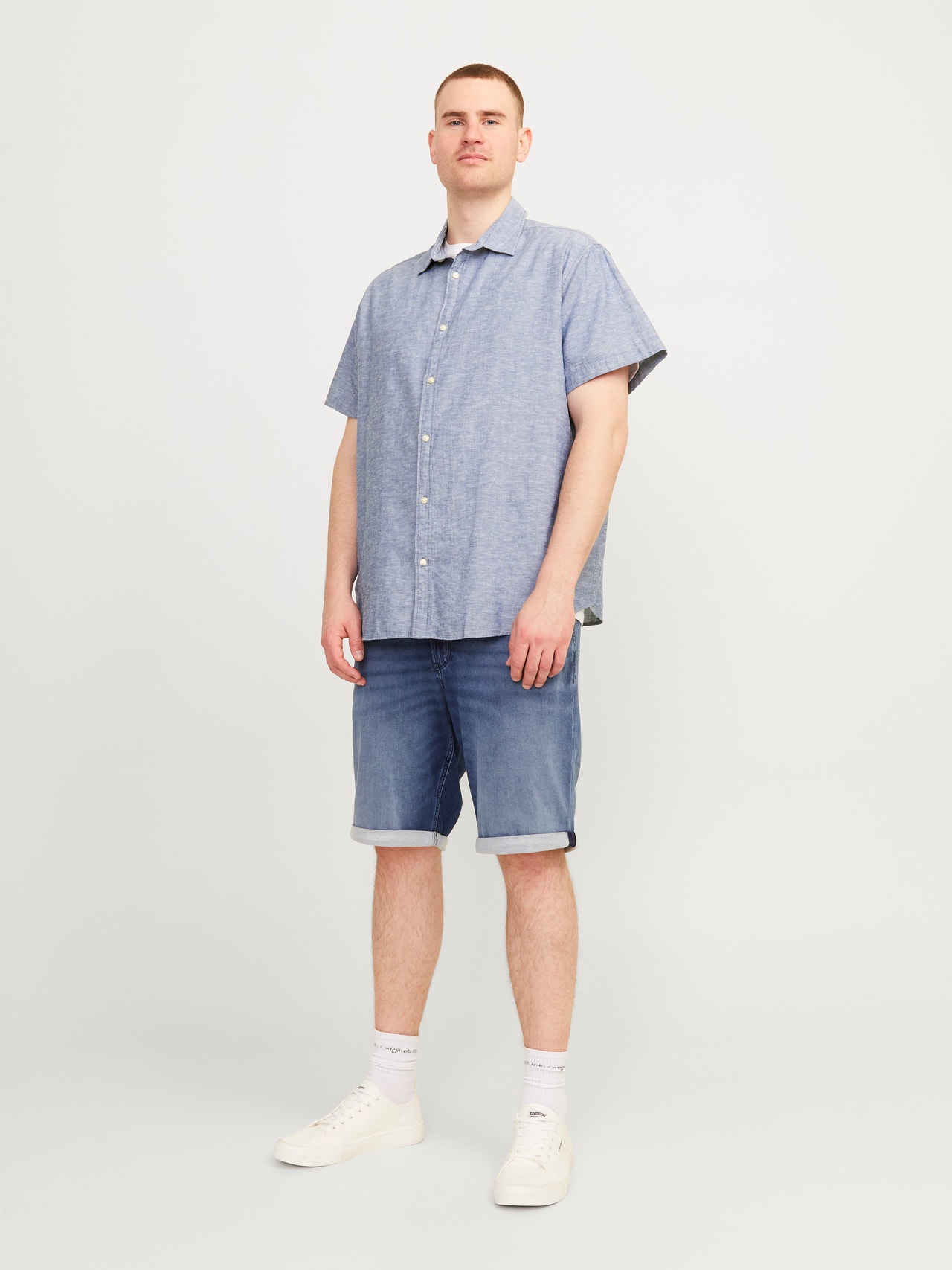 Jack & Jones Plus Size Slim Fit Skjorta -Faded Denim - 12253721