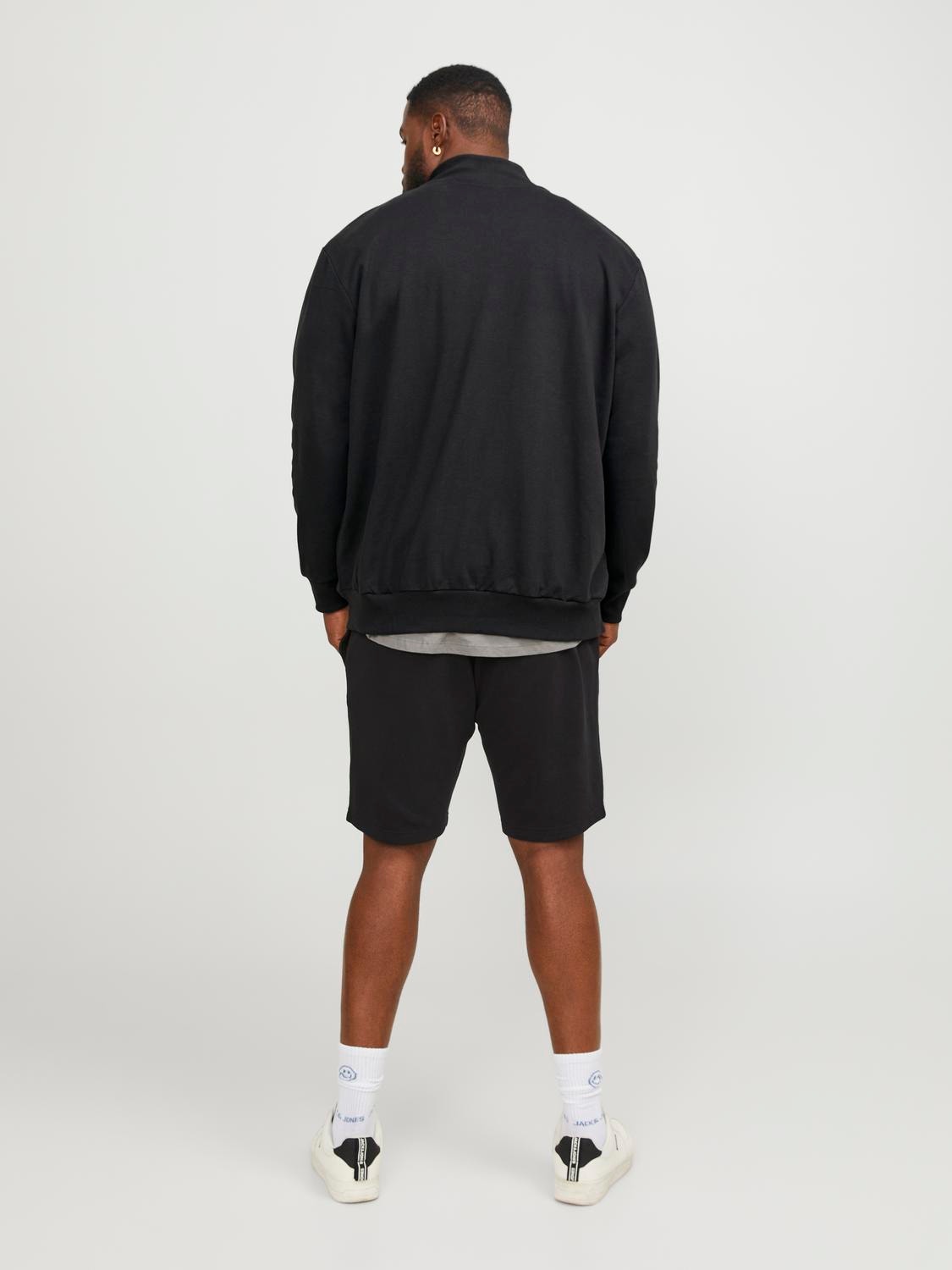 Jack & Jones Plus Size Einfarbig Sweatshirt mit Reißverschluss -Black - 12253745