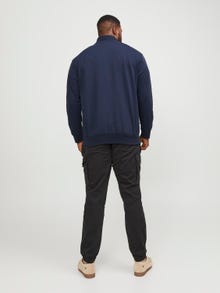 Jack & Jones Plus Size Gładki Bluza zapinana na zamek -Navy Blazer - 12253745