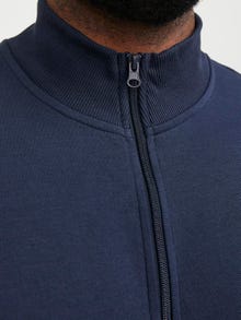 Jack & Jones Plus Size Ensfarvet Sweatshirt med lynlås -Navy Blazer - 12253745