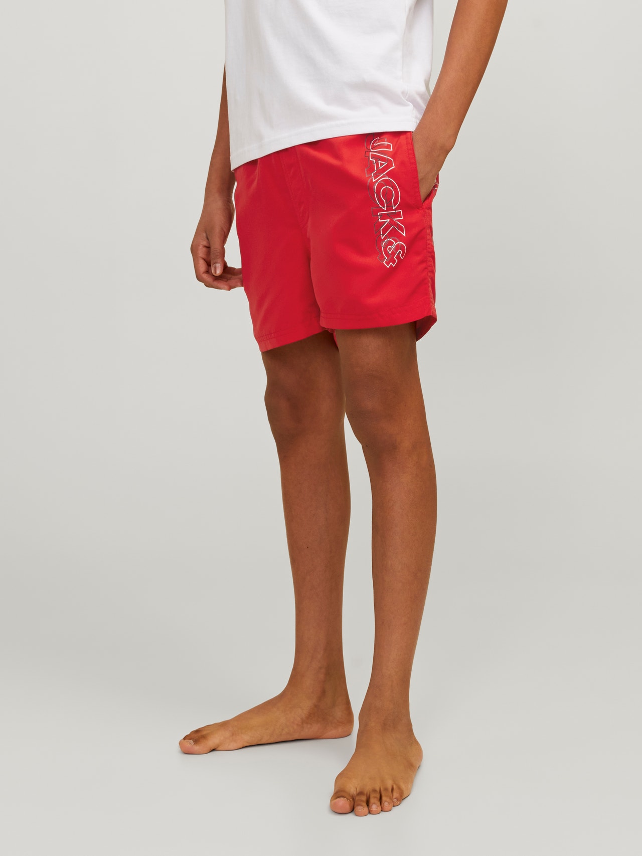 Jack & Jones Regular Fit Calções de banho Para meninos -True Red - 12253748