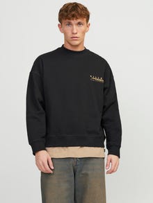 Jack & Jones Bedrukt Sweatshirt met ronde hals -Black - 12253776