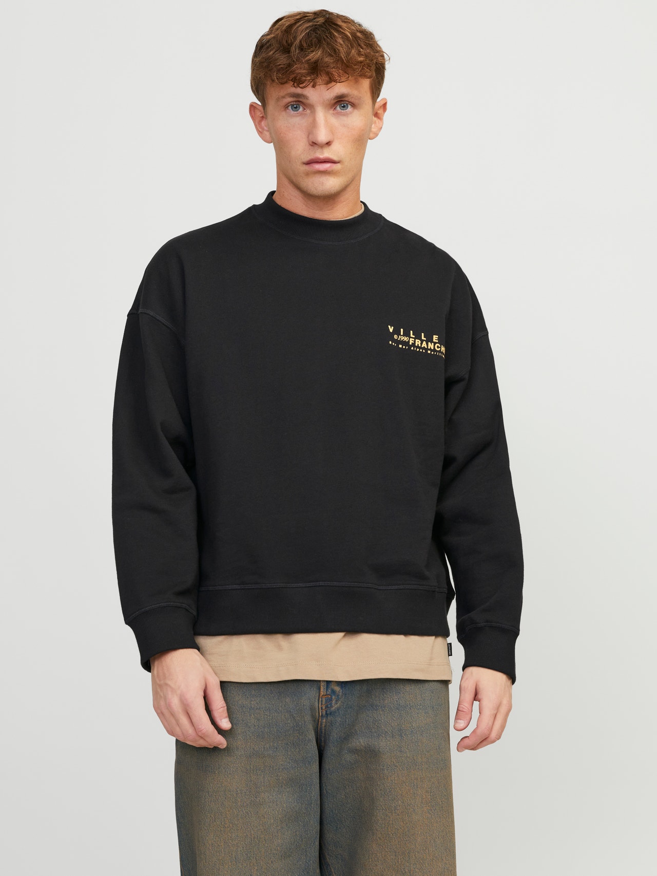 Jack & Jones Bedrukt Sweatshirt met ronde hals -Black - 12253776