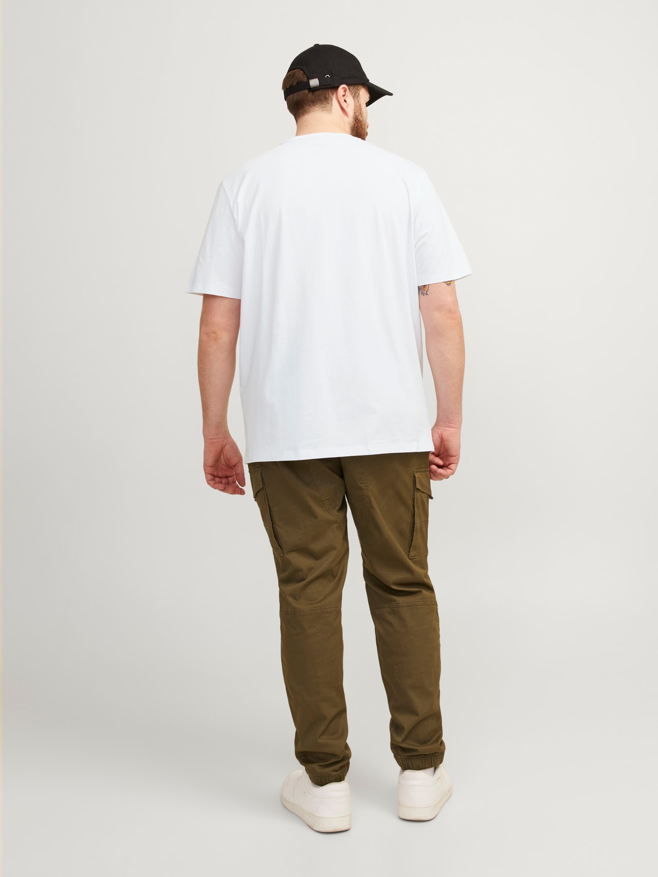 Jack & Jones Plus Size Ensfarvet T-shirt -White - 12253778