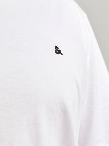 Jack & Jones Plus Size Ensfarvet T-shirt -White - 12253778