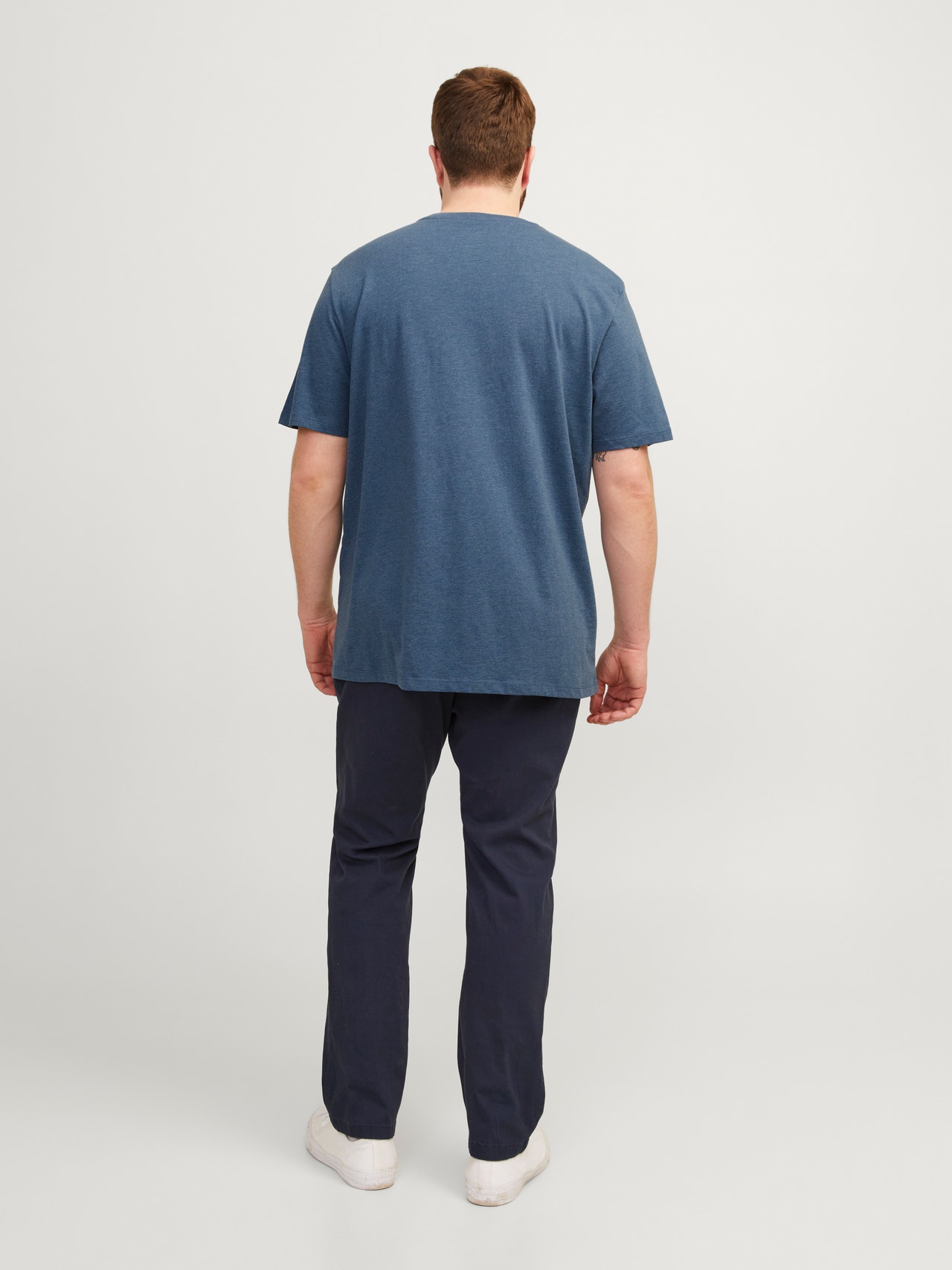 Jack & Jones Plus Size Effen T-shirt -Denim Blue - 12253778