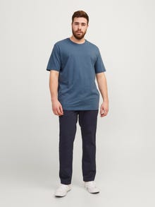 Jack & Jones Plus Size Einfarbig T-shirt -Denim Blue - 12253778