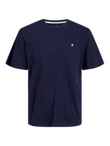 Jack & Jones Plus Size Gładki T-shirt -Navy Blazer - 12253778
