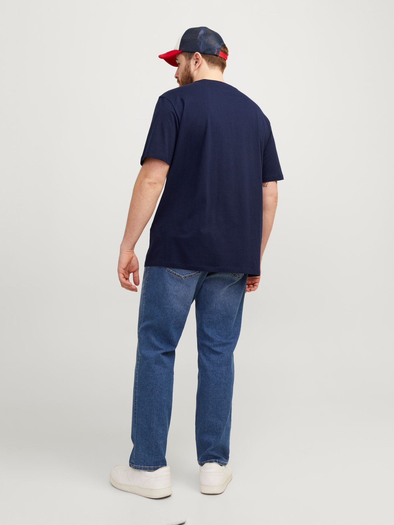 Jack & Jones Plus Size Einfarbig T-shirt -Navy Blazer - 12253778