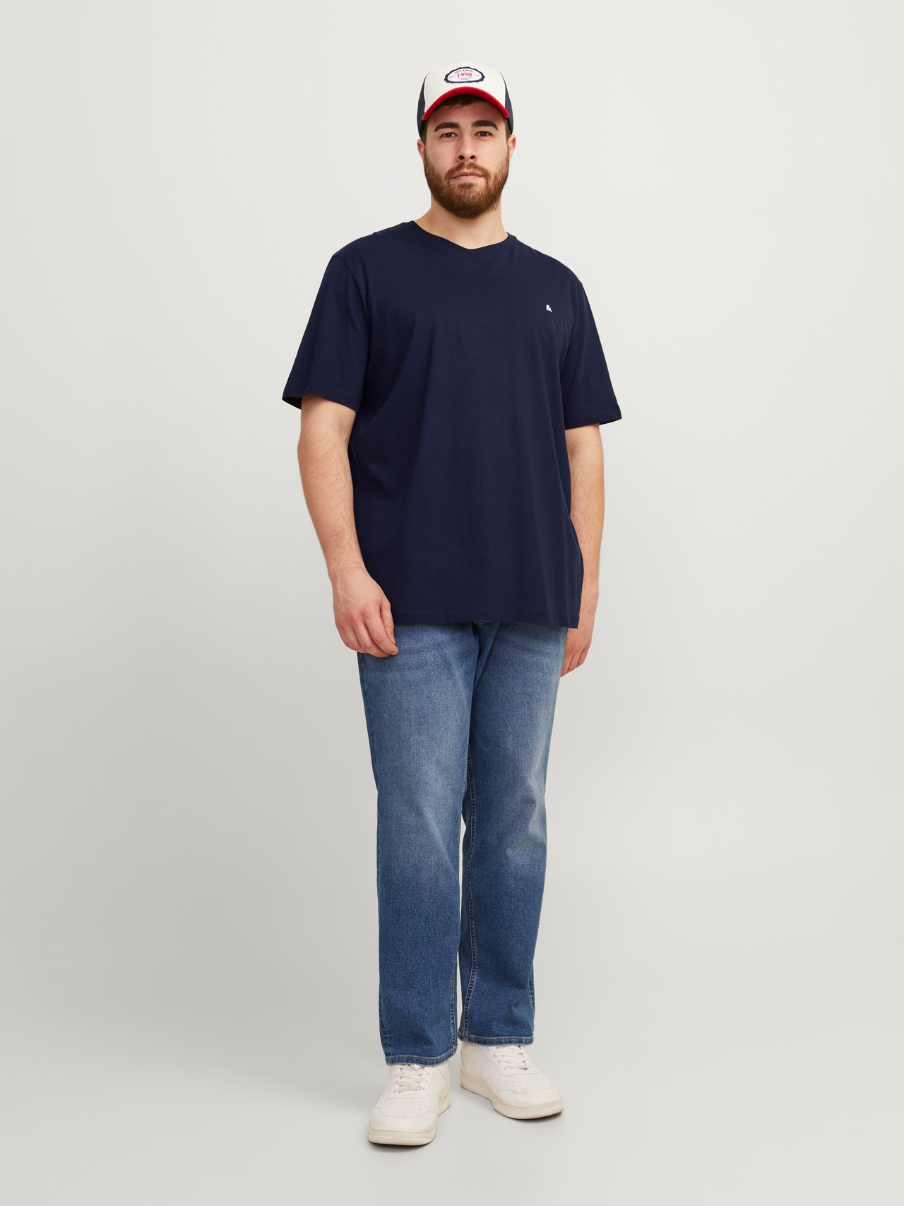 Jack & Jones Plus Size Enfärgat T-shirt -Navy Blazer - 12253778