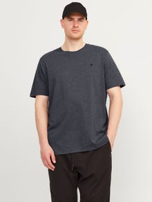 Jack & Jones Plus Size Camiseta Liso -Dark Grey Melange - 12253778