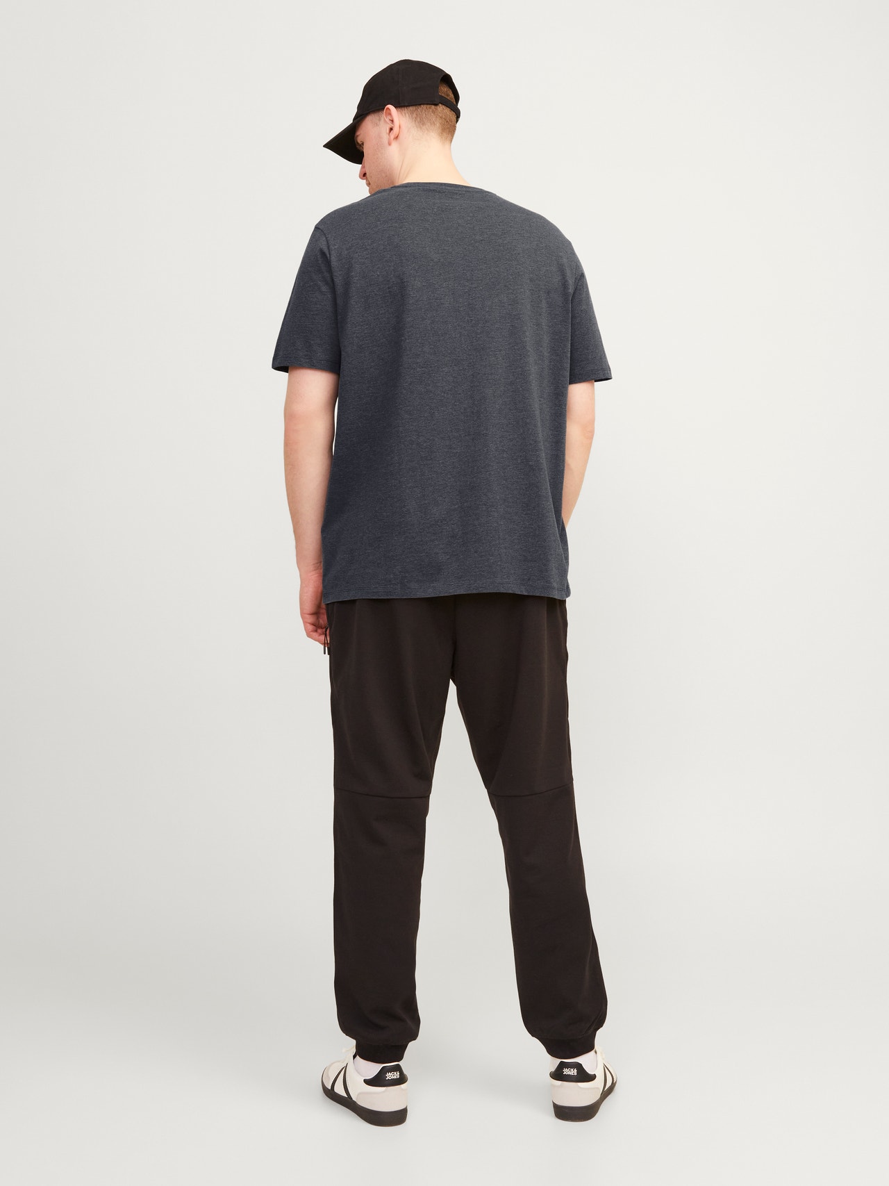 Jack & Jones Plus Size Gładki T-shirt -Dark Grey Melange - 12253778