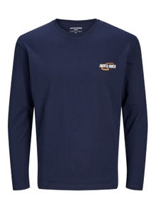 Jack & Jones Gedrukt Ronde hals T-shirt -Navy Blazer - 12253809