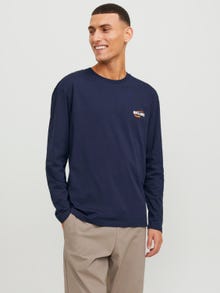 Jack & Jones Printed Crew neck T-shirt -Navy Blazer - 12253809