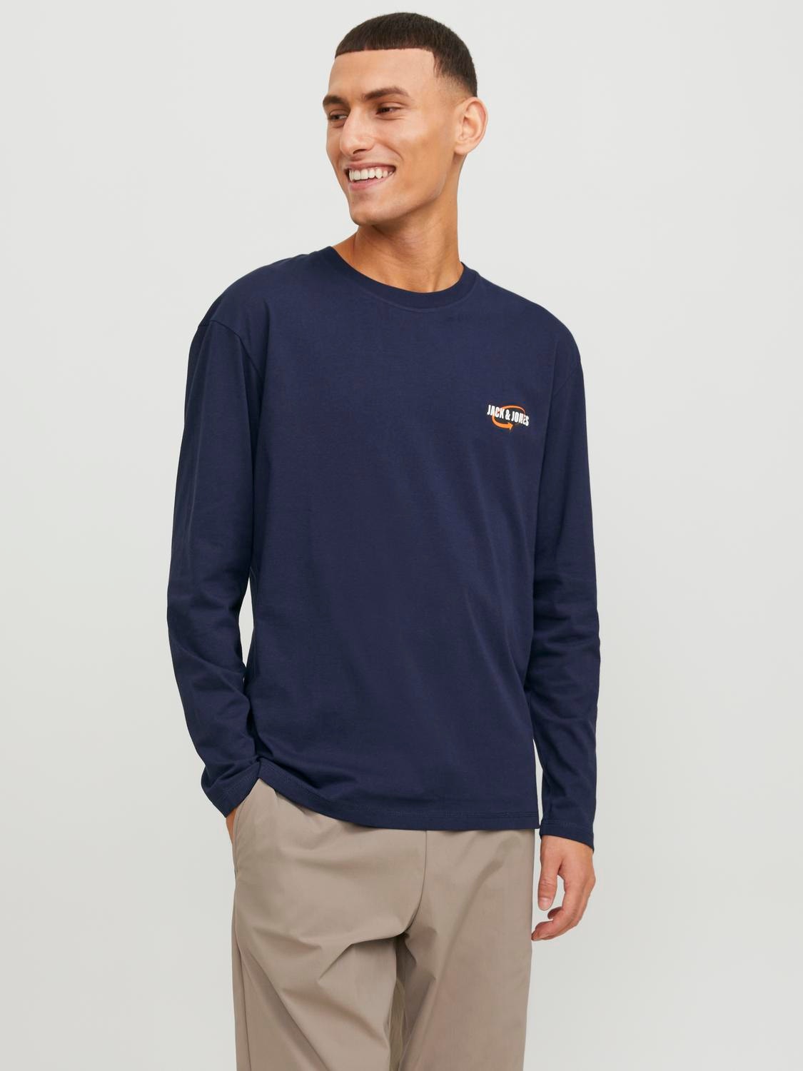 Jack & Jones Printet Crew neck T-shirt -Navy Blazer - 12253809