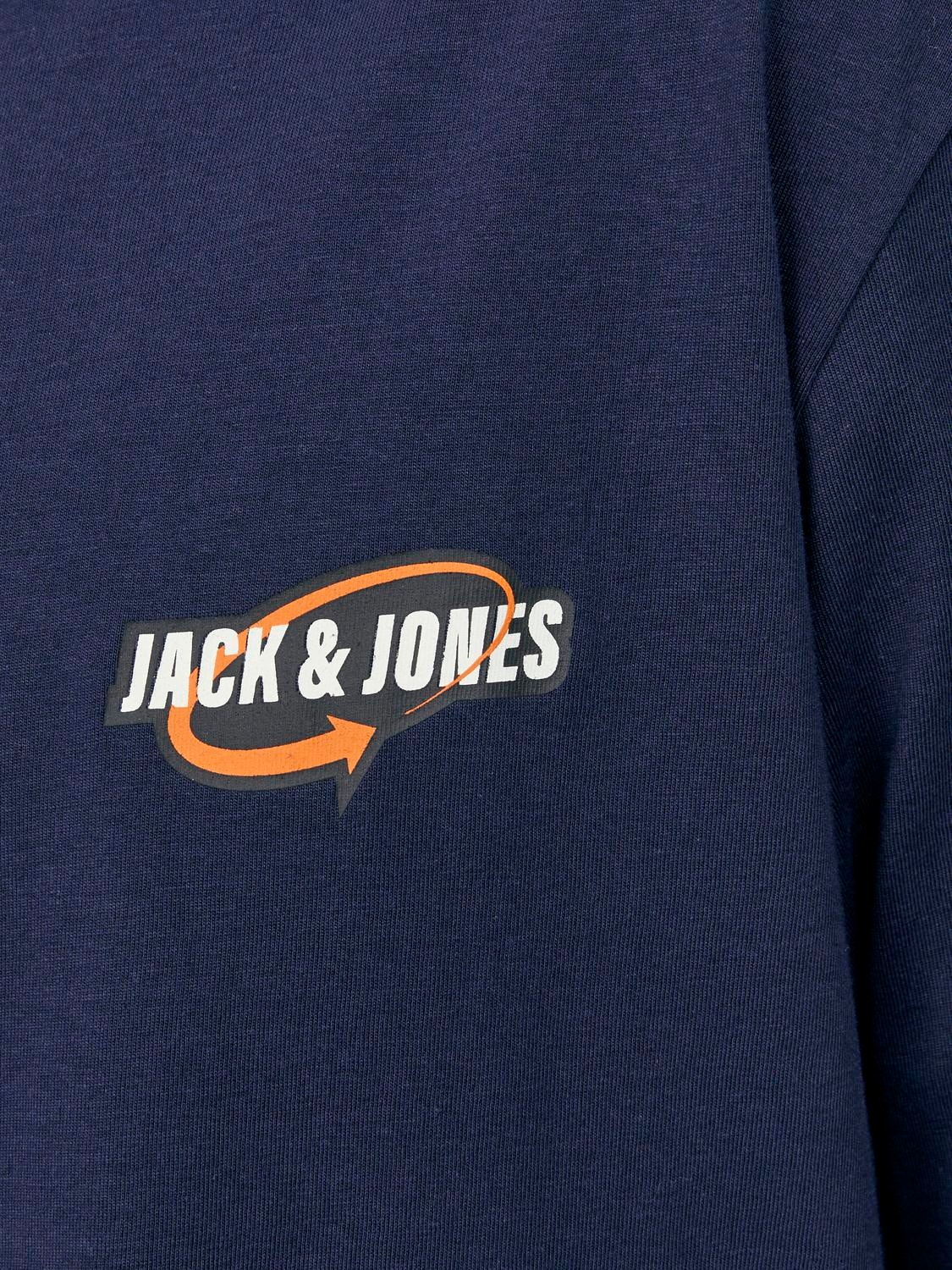 Jack & Jones Nadruk Okrągły dekolt T-shirt -Navy Blazer - 12253809