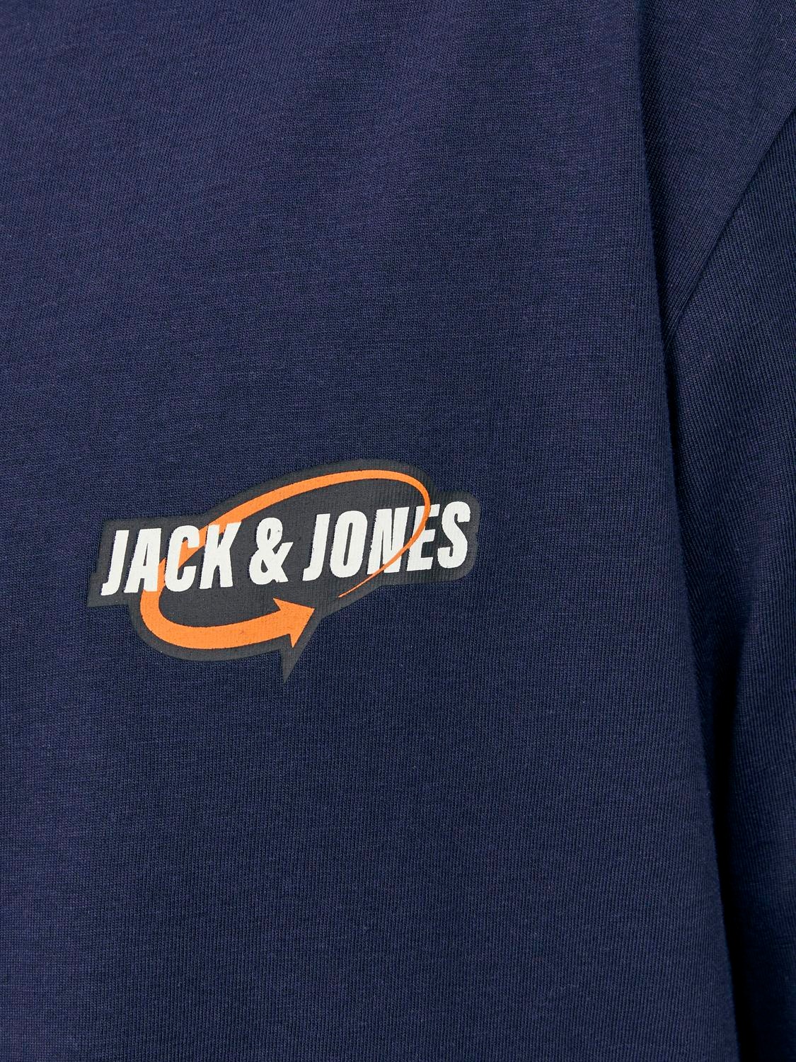 Jack & Jones T-shirt Stampato Girocollo -Navy Blazer - 12253809