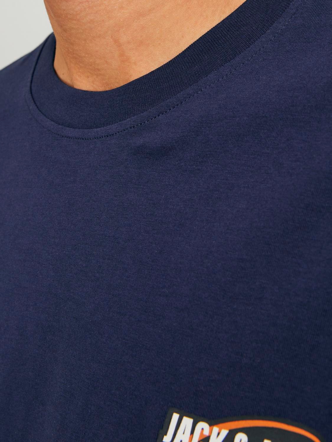 Jack & Jones Nadruk Okrągły dekolt T-shirt -Navy Blazer - 12253809