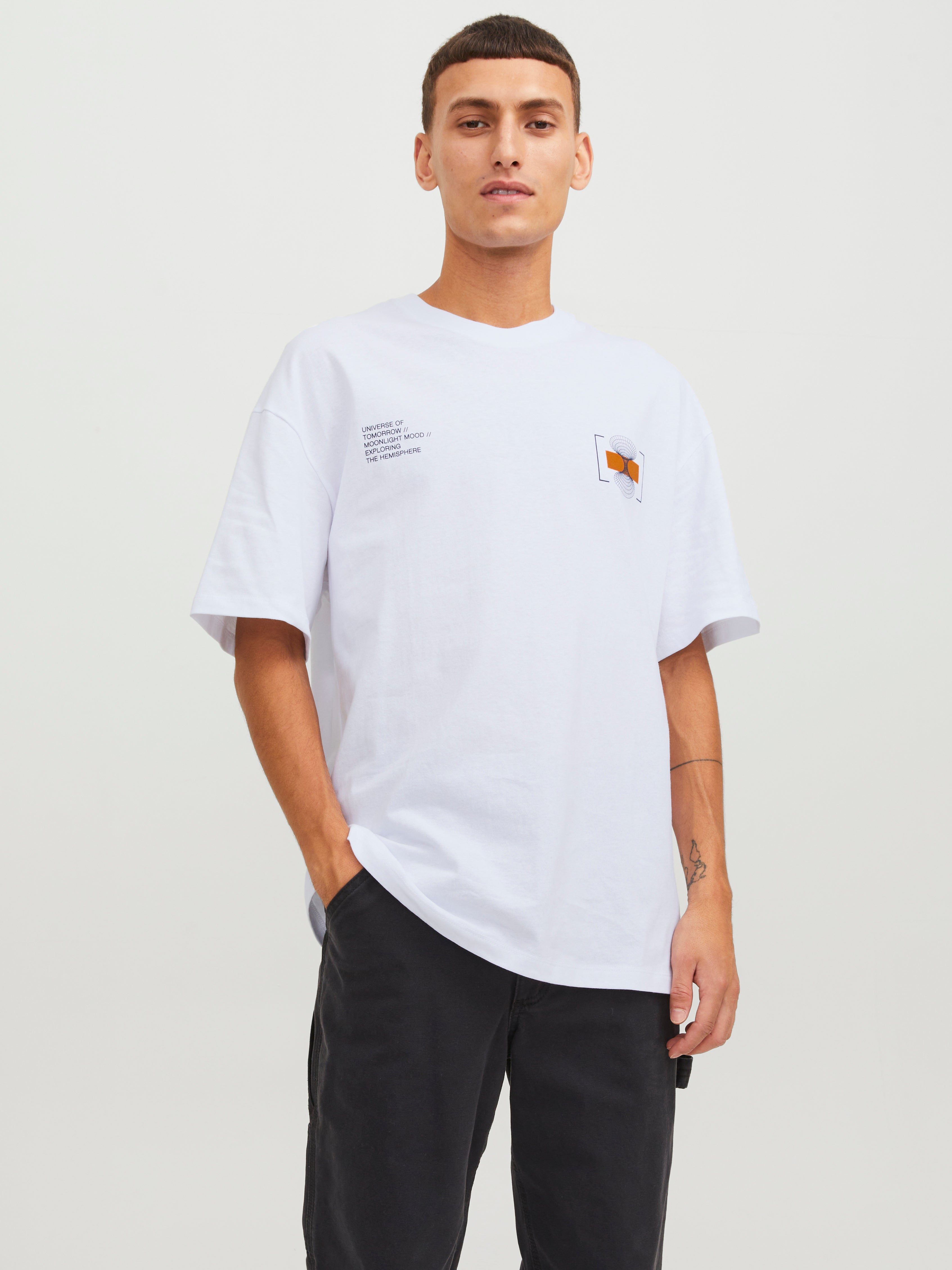 T-shirt Imprimé Col Rond - Jack & Jones - Modalova