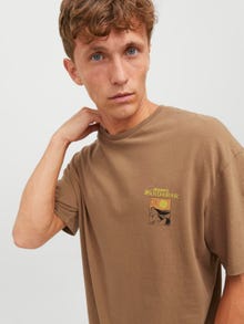 Jack & Jones Tryck Rundringning T-shirt -Thrush - 12253844