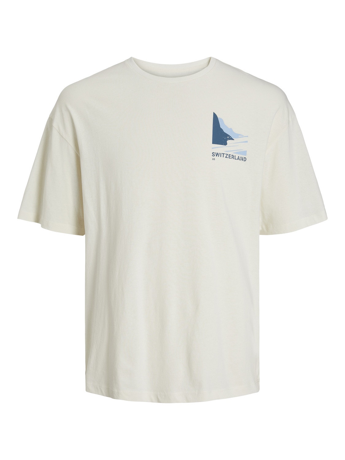 Jack & Jones Printet Crew neck T-shirt -Cloud Dancer - 12253864