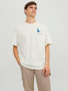 Jack & Jones Printed Crew neck T-shirt -Cloud Dancer - 12253864