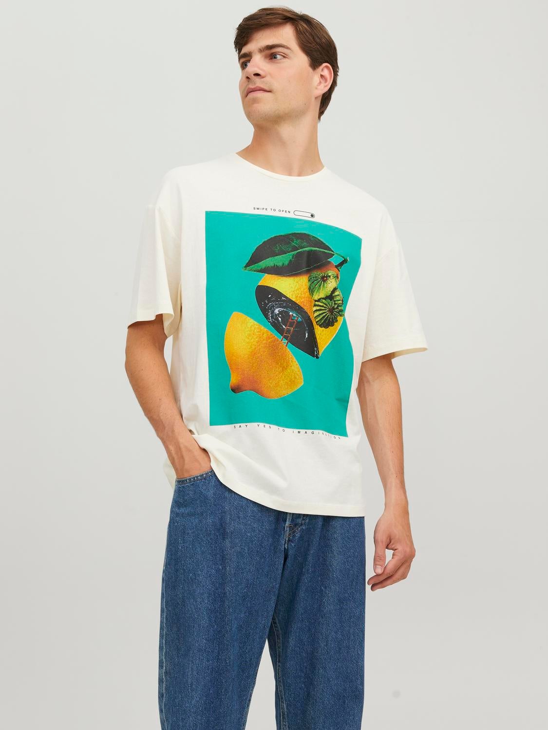 T-shirt Imprimé Col Rond - Jack & Jones - Modalova