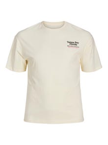 Jack & Jones Printet Crew neck T-shirt -Egret - 12253877