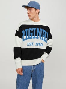 Jack & Jones Striped Crew Neck Jumper -Vanilla Ice - 12253878