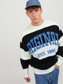 Jack & Jones Striped Crew Neck Jumper -Vanilla Ice - 12253878