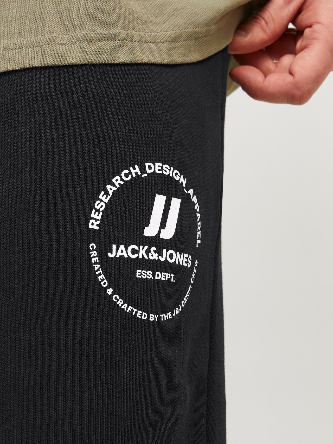 Jack & Jones Παντελόνι Regular Fit Φόρμα Μεγάλο μέγεθος -Black - 12253887