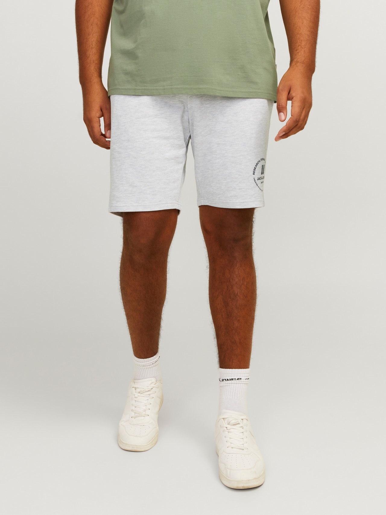 Jack & Jones Plus Size Comfort Fit Sweat shorts -White Melange - 12253888