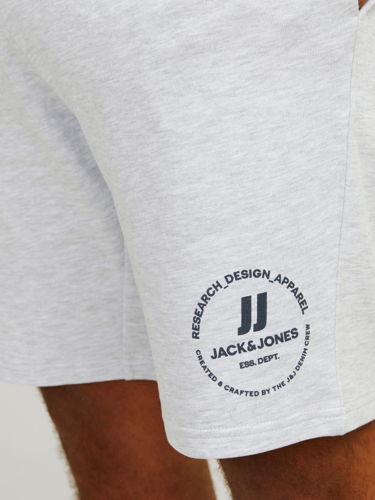 Jack & Jones Plus Size Comfort Fit Collegeshortsit -White Melange - 12253888